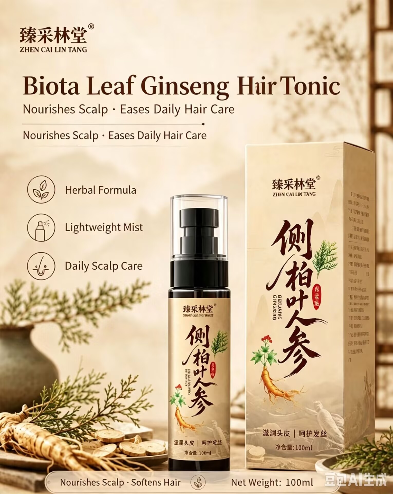 222E700703B84374983AF785E7FF4C66 Biota Leaf Ginseng Hair Tonic - 图片 1