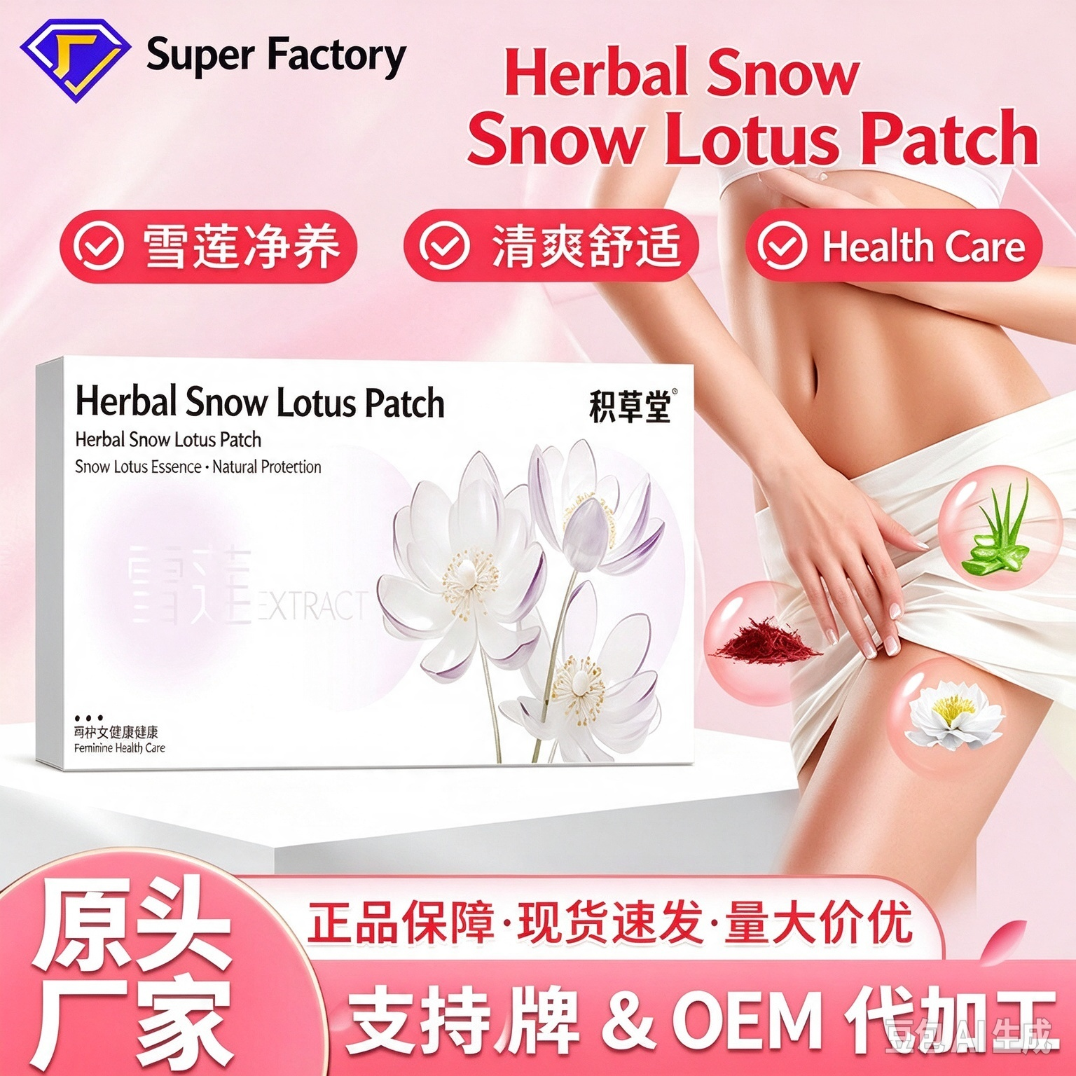 Replace English in images with Arabic (13) Herbal Snow Lotus Patch - 图片 1